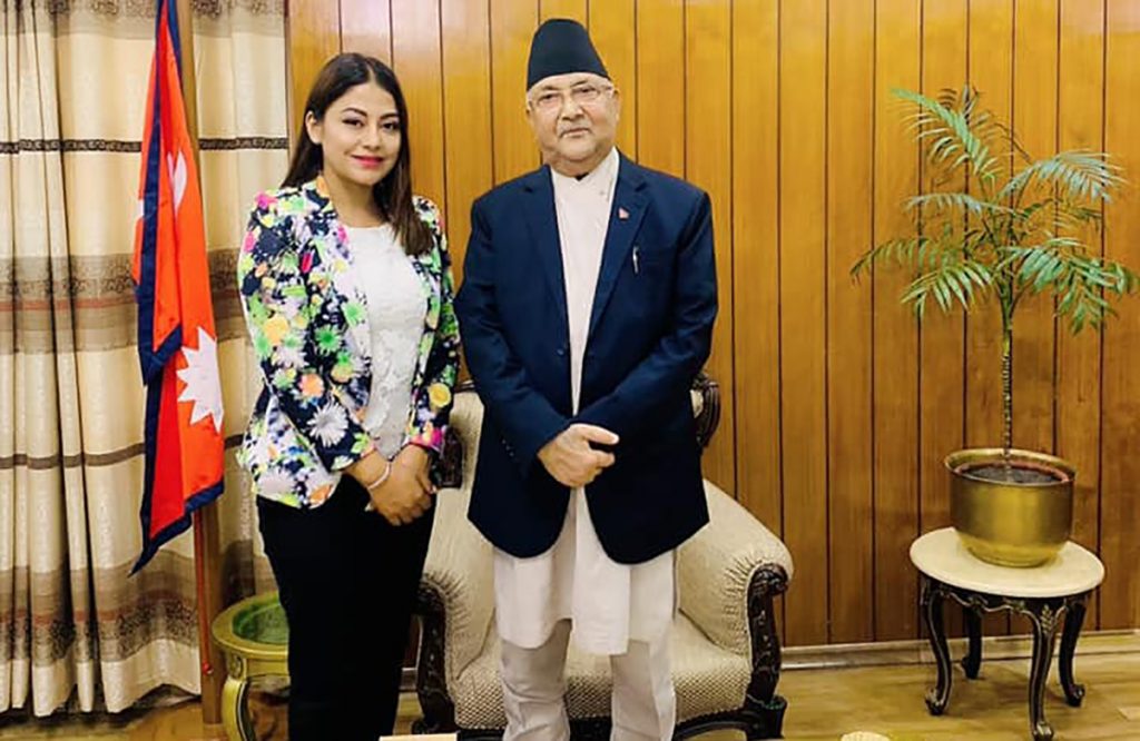 Kp oli and sweta khadka