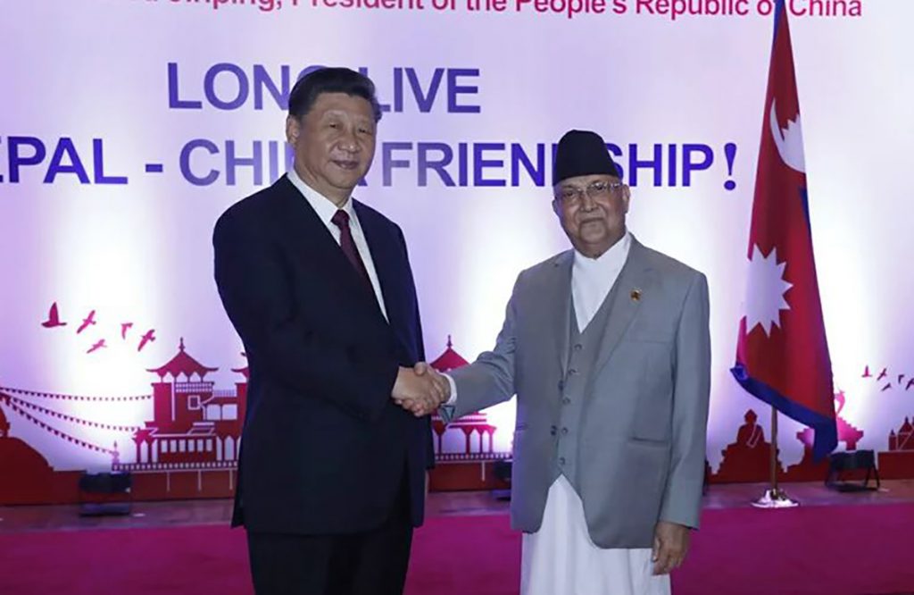 Xi Jinping and Kp Oli