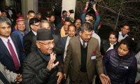 KP Oli at Teaching Hospital